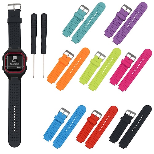 Pulseiras de Relógio para Garmin Garmin Forerunner 25 Silicone Substituição Alça Respirável Pulseira Esportiva Pulseira