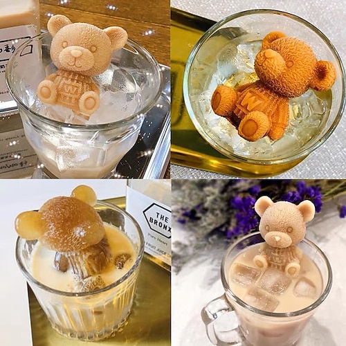 Bear Shape 3d Ice Cube Tray Silicone Mold Maker Coffee Milk Tea