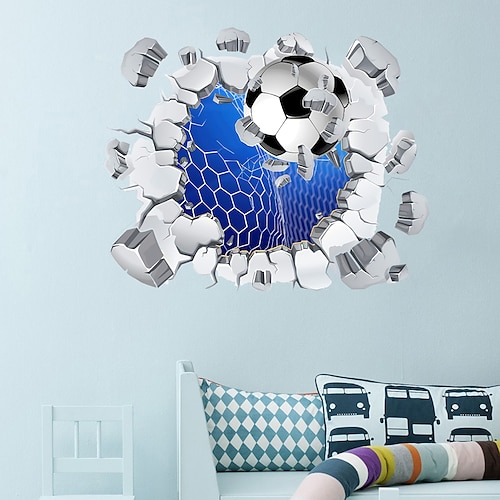 

A decoração do fundo do corredor doméstico de futebol de parede 3D quebrada pode ser removida adesivos