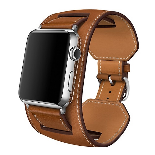 

1 pcs Smart Watch Band for Apple Watch 38/40/41mm 42/44/45/49mm Leather Loop Business Band Genuine Leather Luxury Bracelet iWatch Series 8/7/6/5/4/3/2/1/SE Replacement Wrist Strap