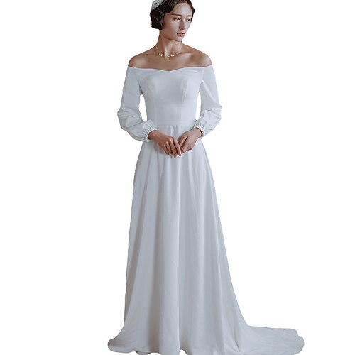 

french retro light wedding dress 2021 new white sexy one-shoulder small tail dress with waist and thin banquet women