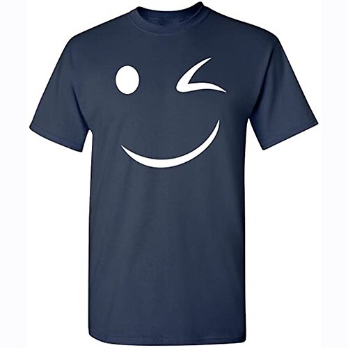 

Men's T shirt Tee Shirt Tee Graphic Prints Smiley Face Round Neck Hot Stamping Plus Size Casual Daily Short Sleeve Print Clothing Apparel 100% Cotton Designer Basic Big and Tall