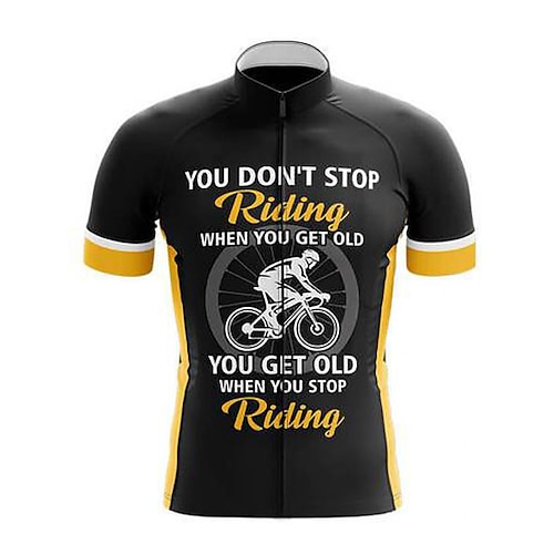 

21Grams Men's Cycling Jersey Short Sleeve Bike Jersey Top with 3 Rear Pockets Mountain Bike MTB Road Bike Cycling Breathable Quick Dry Moisture Wicking Soft Green Purple Yellow Graphic Polyester