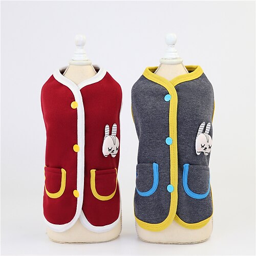 

Dog Cat Sweatshirt Vest Solid Colored Cute Sweet Dailywear Casual / Daily Winter Dog Clothes Puppy Clothes Dog Outfits Warm Gray Red Sweatshirts