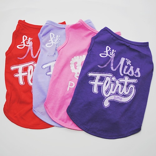 

Dog Cat Vest Letter & Number Cute Sweet Dailywear Casual / Daily Dog Clothes Puppy Clothes Dog Outfits Breathable Purple Red Fuchsia Costume for Girl and Boy Dog Cotton XS S M L