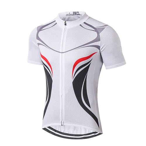 

21Grams Men's Cycling Jersey Short Sleeve Bike Jersey Top with 3 Rear Pockets Mountain Bike MTB Road Bike Cycling Breathable Quick Dry Moisture Wicking Soft White Green Yellow Graphic Polyester