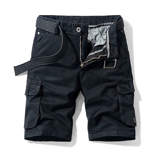 

Herren Cargo Shorts Kurze Hosen Shorts Kurze Hosen Kurze Hose für Wanderer Multi Pocket Gerade geschnitten Einfarbig Komfort tragbar Arbeit Täglich Strassenmode Casual Cachi scuro Schwarz