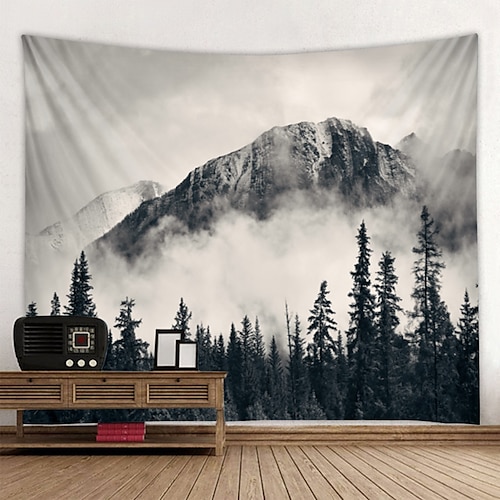 

Wall Tapestry Wall Hanging Art Deco Blanket Curtain Hanging in the Home Bedroom Living Room Decoration in the Misty Mountain Forest