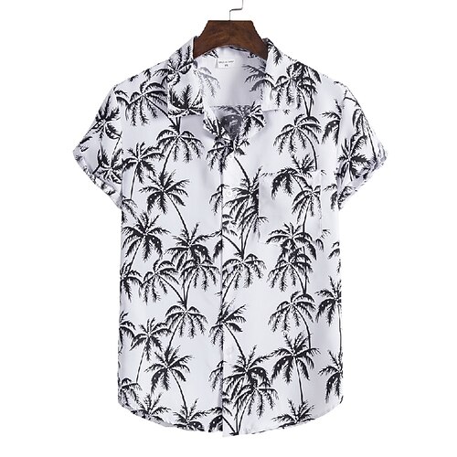 

Men's Shirt Summer Hawaiian Shirt Graphic Shirt Leaves Classic Collar Blue Pink Yellow Navy Blue White Other Prints Casual Holiday Short Sleeve Print Clothing Apparel Designer Hawaiian / Beach