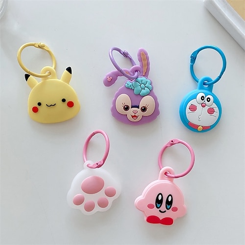 

Étui en silicone à motif de dessin animé avec anneau porte-clés conçu pour le couvercle d'emplacement du traqueur anti-égratignure anti-perte airtag pour le support des airtags