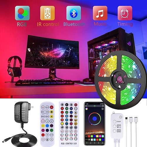 RGB LED Strip Lights with Music Controller - DIY, Flexible, Non-Waterproof  – pocoro