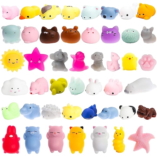 

50 pcs Squishy Animal Toy Squeeze Mochi Rising Antistress Abreact Ball Soft Sticky Cute Funny Gift