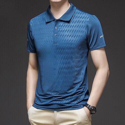 

Men's T shirt Hiking Tee shirt Golf Shirt Short Sleeve Tee Tshirt Top Outdoor Quick Dry Lightweight Breathable Sweat wicking Autumn / Fall Spring Summer Ice Silk 58903 Khaki 58903 black 58903 dark