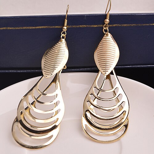 

1 Pair Silve Gold Drop Layered Ear rings Dangle Earrings For Women's Festival Alloy Jewelry