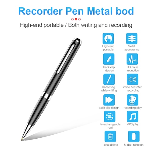 

Mini Digital Voice Recorder Pen Voice-to-text Writing Audio Recorders Mp3 Playback Ai Smart HD Noise Reduction 8G to 32GB Dictaphone