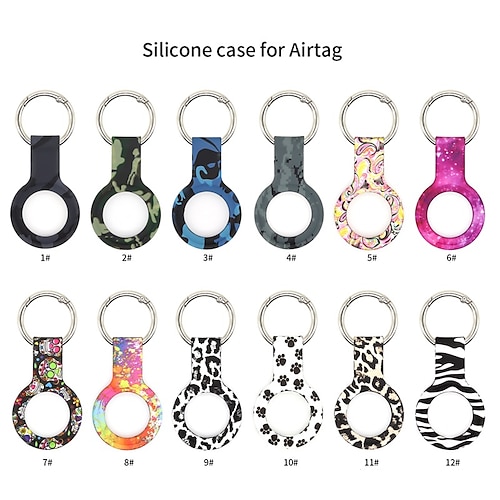 

Camouflage Protective Case For Apple Airtag Tracker Location Anti-Lost Anti-Scratch Protector Cover For Apple Airtags with Keychain