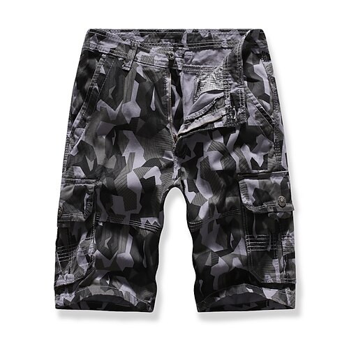 

Men's Classic Style Fashion Shorts Cargo Shorts Pocket Knee Length Pants Casual Daily Camouflage Comfort Breathable Mid Waist White Gray Army Green Khaki Beige 32 34 36 38