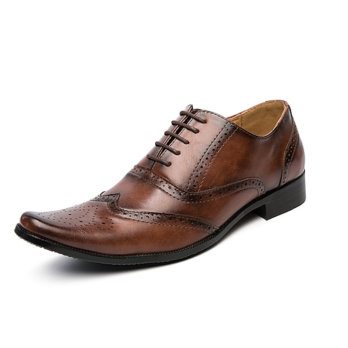 

Homme Oxfords Chaussures formelles Chaussures habillées Entreprise Casual Britanique Mariage Bureau et carrière Polyuréthane Noir Marron Automne Printemps