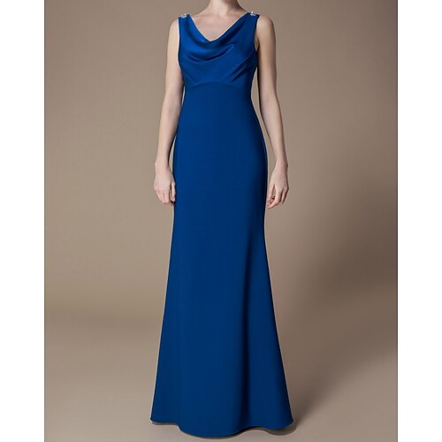

A-Line Bridesmaid Dress V Neck Sleeveless Elegant Floor Length Chiffon / Stretch Satin with Bow(s) 2022