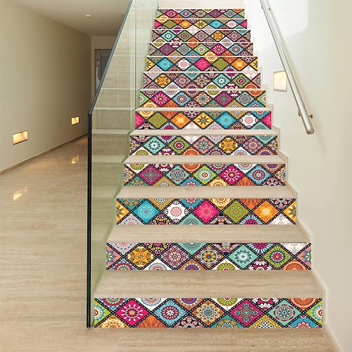 

13pcs 18X100CM Creative 3d Stairs Diy Stickers Turkish Style Home Decoration Stickers Waterproof 3d Stereo Wall Stickers 13 Piece Set