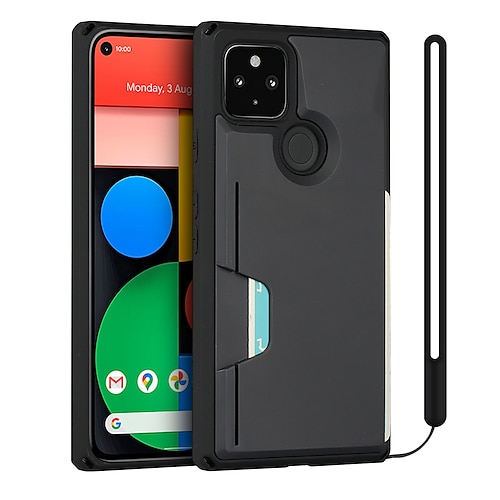 

Card Slot Hybrid Phone Case For Google Pixel 5 Google Pixel 5 XL Google Pixel 4a Shockproof Dustproof TPU Card Holder Back Cover
