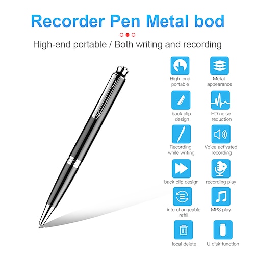 

Q60 HD Clear Voice Recorder Pen Noise-reduction 16G Audio Recorder Practical Device for Lecture Meeting Class Interview