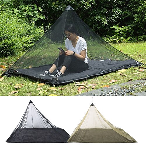 

Mosquito Net Outdoor Portable Anti-Mosquito Ultra Light (UL) Lightweight Breathable Polyster for 2 person Fishing Hiking Camping Black Green 220120 cm