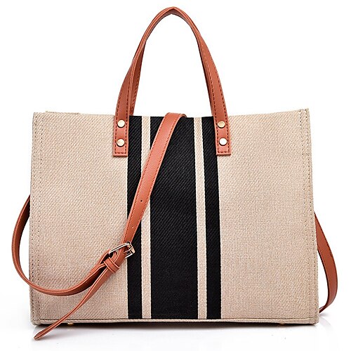 

Women's Canvas Bag Tote Handbags Crossbody Bag Canvas Zipper Solid Colored Daily Going out Blue Black