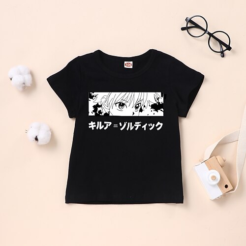 

Kids Boys T shirt Graphic Short Sleeve Basic Cotton Summer Black White