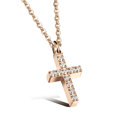 

cross necklace simple retro short cross necklace, creative clavicle chain, diamond pendant pendant,
