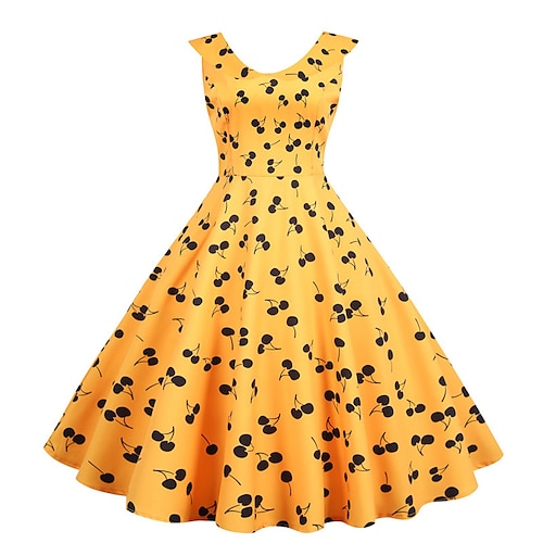 1950s Cocktail Dress Vintage Dress Dress Rockabilly Flare Dress Audrey Hepburn  Women's Turndown Christmas Homecoming Prom Vacation Adults' Dress Spring &  Summer 2024 - $20.99