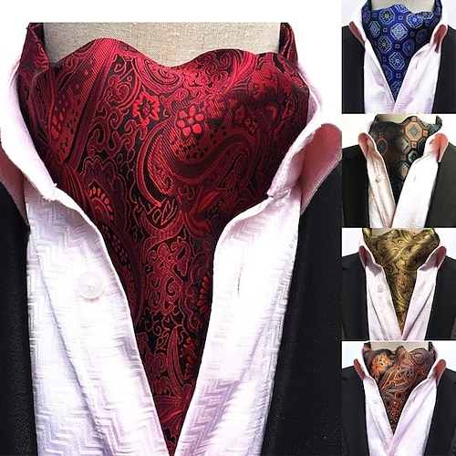 

Men's Work Cravat & Ascot - Floral Ascot Paisley Floral Jacquard Woven Gift Cravat Tie Multi Color 1 PC