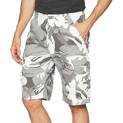 

Men's Hiking Shorts Hiking Cargo Shorts Military Summer Outdoor 12 Regular Fit Ripstop Quick Dry Multi Pockets Breathable Knee Length Shorts Bottoms Dark Grey BlackSliver Jungle camouflage Light