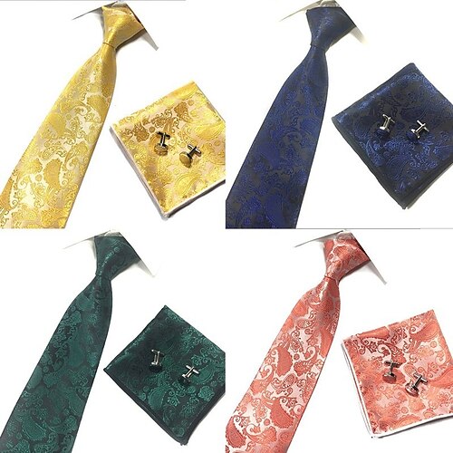 

Men's Ties Bow Tie Pocket Square Cufflinks Sets Party / Work Jacquard