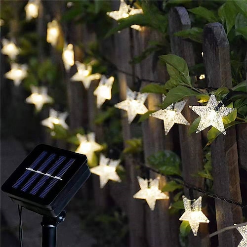 

Ramadan Eid Lights Outdoor Solar String Light Outdoor Light IP65 LED Flexible String Lamp 12M 100LEDs Star String Fairy Lamp Outdoor Garden Christmas Party Decoration Colorful Lighting Garden Light