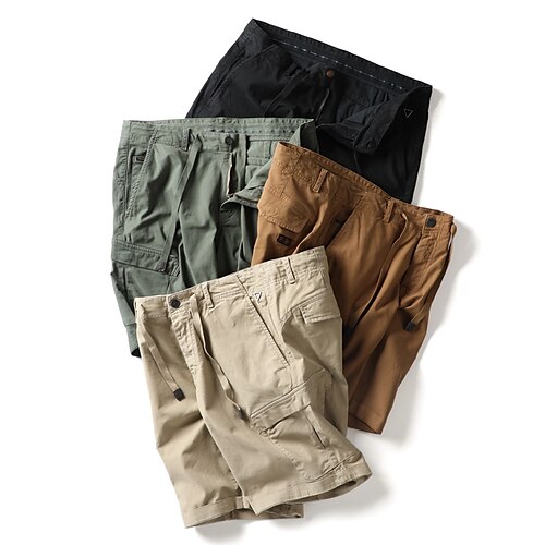 

Men's Hiking Shorts Hiking Cargo Shorts Military Summer Outdoor 10 Ripstop Quick Dry Multi Pockets Breathable Cotton Knee Length Shorts Bottoms Khaki Green Black Brown Hunting Fishing Climbing 28 29