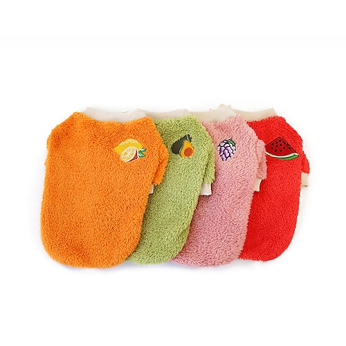 

Dog Cat Sweater Solid Colored Fruit Cute Sweet Dailywear Casual / Daily Winter Dog Clothes Puppy Clothes Dog Outfits Warm Red Pink Orange Costume for Girl and Boy Dog Padded Fabric S M L XL XXL