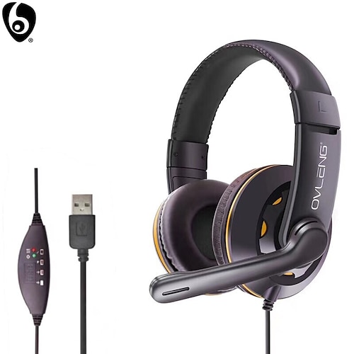 

OVLENG Q5 Gaming Headset USB Wired Ergonomic Design Retractable Stereo for Apple Samsung Huawei Xiaomi MI PC Computer Gaming