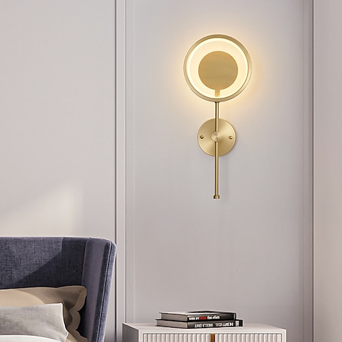 

applique da parete a led lampada da comodino moderno stile nordico oro soggiorno bagno camera da letto applique da parete in rame bianco caldo bianco naturale bianco freddo 26w 110-120v 220-240v