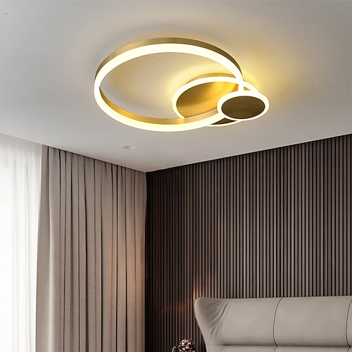 

LED Ceiling Light Modern Nordic Gold Circle Ring Design 15cm Flush Mount Lights Metal Geometrical Brass 110-120V 220-240V