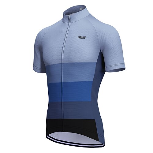 

21Grams Men's Cycling Jersey Short Sleeve Bike Jersey Top with 3 Rear Pockets Mountain Bike MTB Road Bike Cycling Anti-slip Strap Breathable Quick Dry Moisture Wicking Blue Graphic Color Block