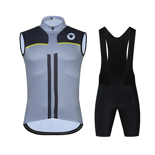 

CAWANFLY Men's Cycling Jersey with Bib Shorts Cycling Jersey with Shorts Cycling Bib Shorts Sleeveless Mountain Bike MTB Road Bike Cycling Black Sliver Geometic Vintage Bike Jersey Clothing Suit