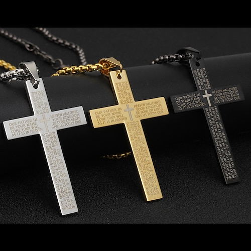 

english letter cross necklace simple english letter pendant hip hop cross necklace jewelry