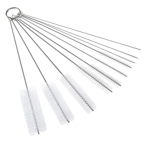 

10 pezzi / set spazzole per tubi in nylon set di cannucce per cannucce bicchieri tastiere pulizia gioielli