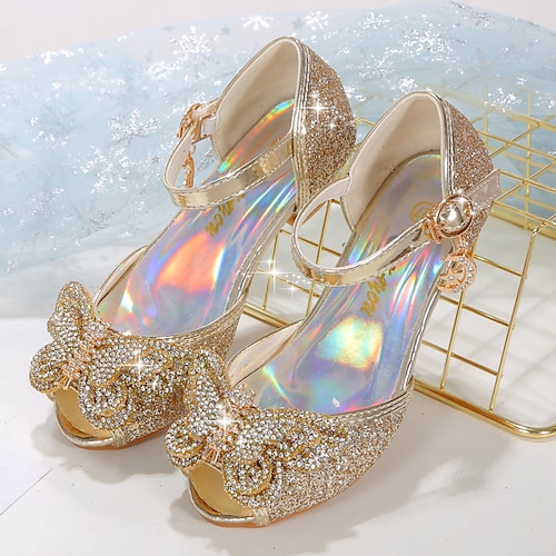 Fille Chaussures à Talons Paillettes Chaussures de princesse Polyuréthane Paillettes de cristal scintillantes ornées de bijoux