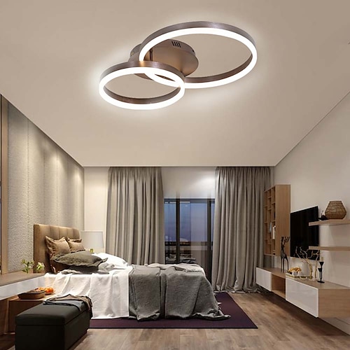 

60cm 2-Light Modern Ceiling Light Led Flush Mount Aluminium Acrylic for Living Bed Room Kitchen Lighting Dimmable With Remote Control 15W