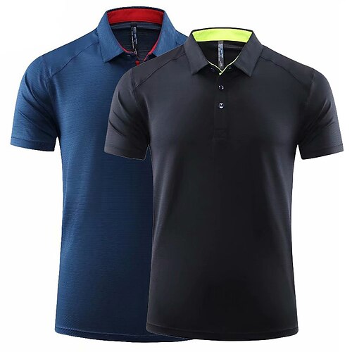 

Men's T shirt Hiking Tee shirt Golf Shirt Short Sleeve Tee Tshirt Top Outdoor Quick Dry Lightweight Breathable Sweat wicking Summer Light Blue Navy White Camping / Hiking Fishing Climbing