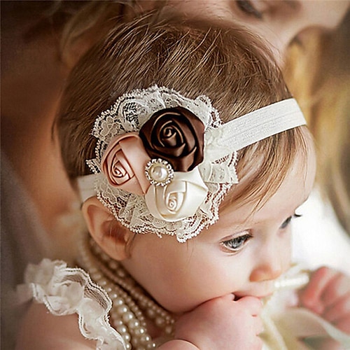 

1pcs Baby Girls' Sweet Baby Shower Floral / Striped Floral Style / Lace Trims Polyester Hair Accessories Blue / Purple / Yellow One-Size / Headbands