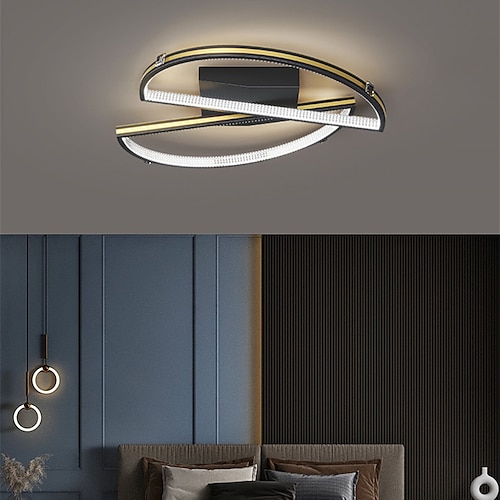 

LED Ceiling Light Modern Black Gold 45cm 55cm Geometric Shapes Flush Mount Lights Aluminum Artistic Style Modern Style Stylish Painted Finishes LED 220-240V