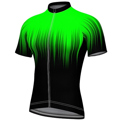 

21Grams Men's Cycling Jersey Short Sleeve Bike Jersey Top with 3 Rear Pockets Mountain Bike MTB Road Bike Cycling Breathable Quick Dry Moisture Wicking Soft Green Gradient Polyester Spandex Sports